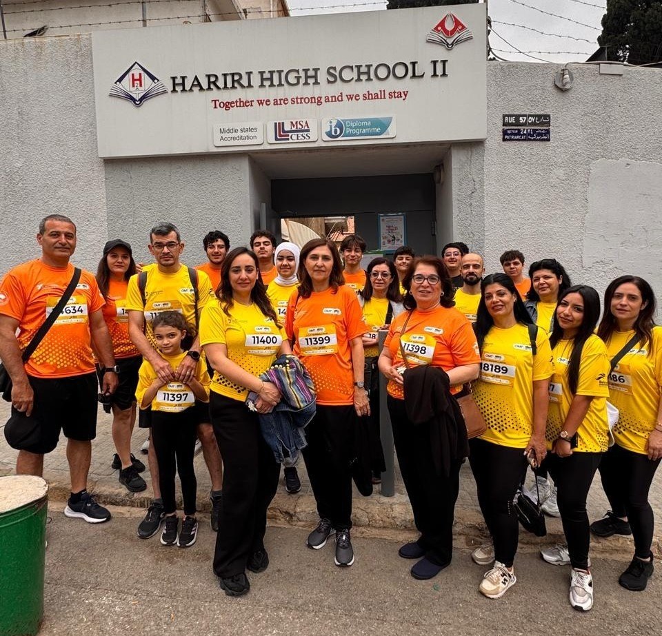 HHSII Marathon Team at Main School Entrance